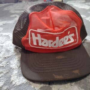 Vintage Hardee's Orange and Brown Trucker Hat